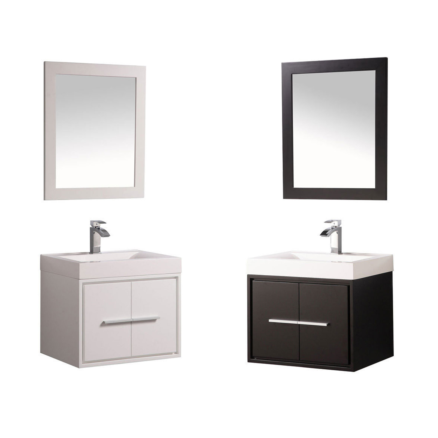 Cypress 24" Single Floating Bathroom Vanity Set with Mirror & Reviews